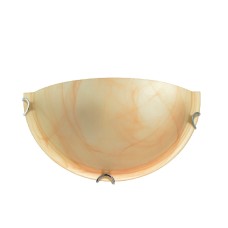 Επιτοίχια απλίκα μονόφωτη ημισέληνος Ø30 μελί γυαλί με μεταλλικά στηρίγματα σε χρώμιο | Aca | XD01302Y